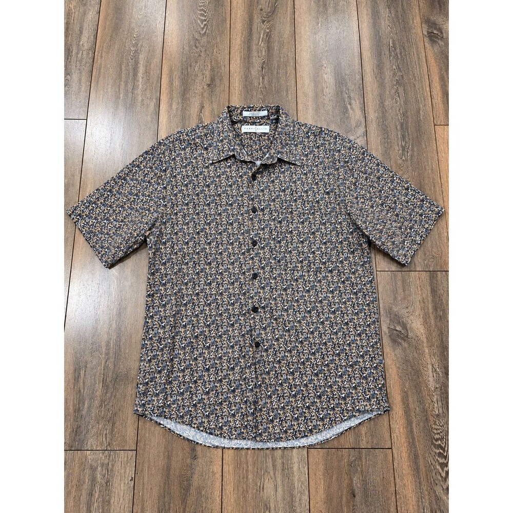 Vintage 90s Henry Grethel XL Equestrian Horse Print Button Up Shirt Rayon